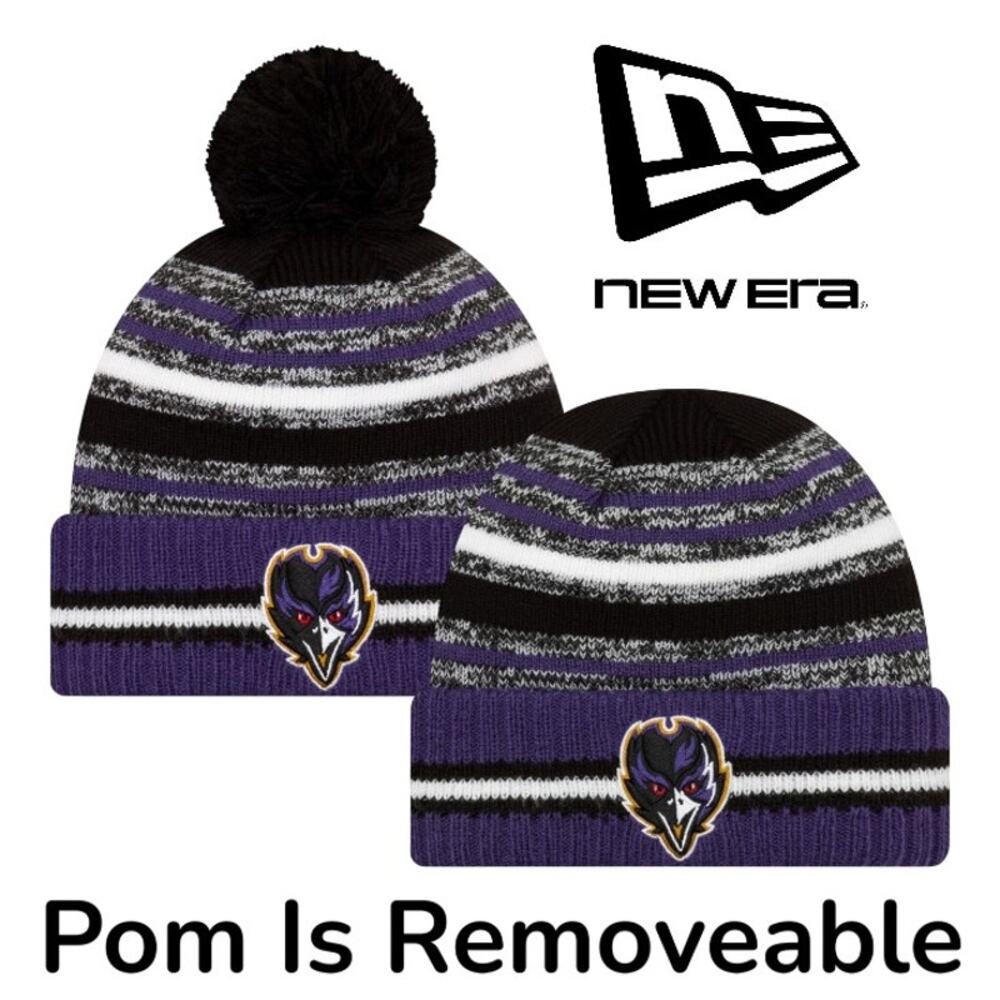 NEW 2021 NFL NEW ERA ON FIELD SIDELINE POM BEANIE - Carolina Panthers
